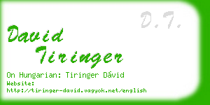david tiringer business card